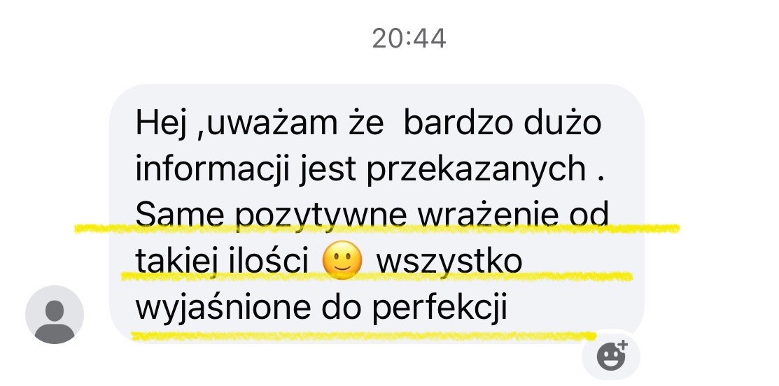 Opinia klientki o szkoleniu